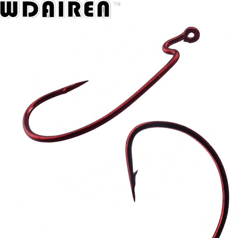 WDAIREN 20pcs/lot Wide Belly Crank Hooks Texas Rig Fishing Worm Bait Fishing Hook Ocean Fishing Tackle Boat Fishing WD-488