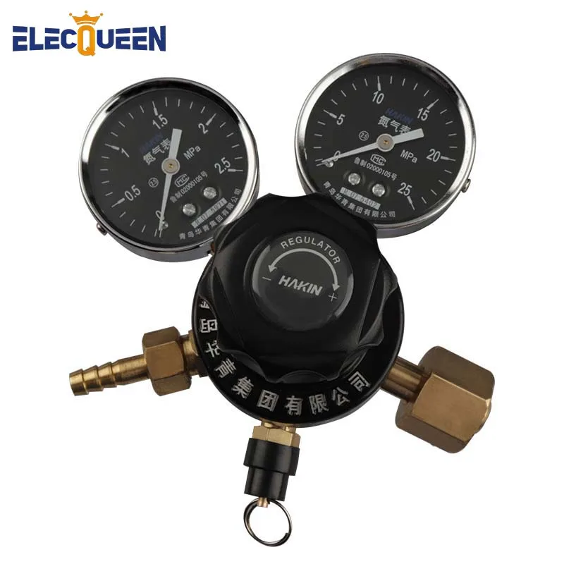 Dual Gauge Nitrogen Regulator G5/8 Nitrogen Meter Pressure Reducing Valve Beer Pressure Regulator Low:0-2.5Mpa,High 0-25 Mpa