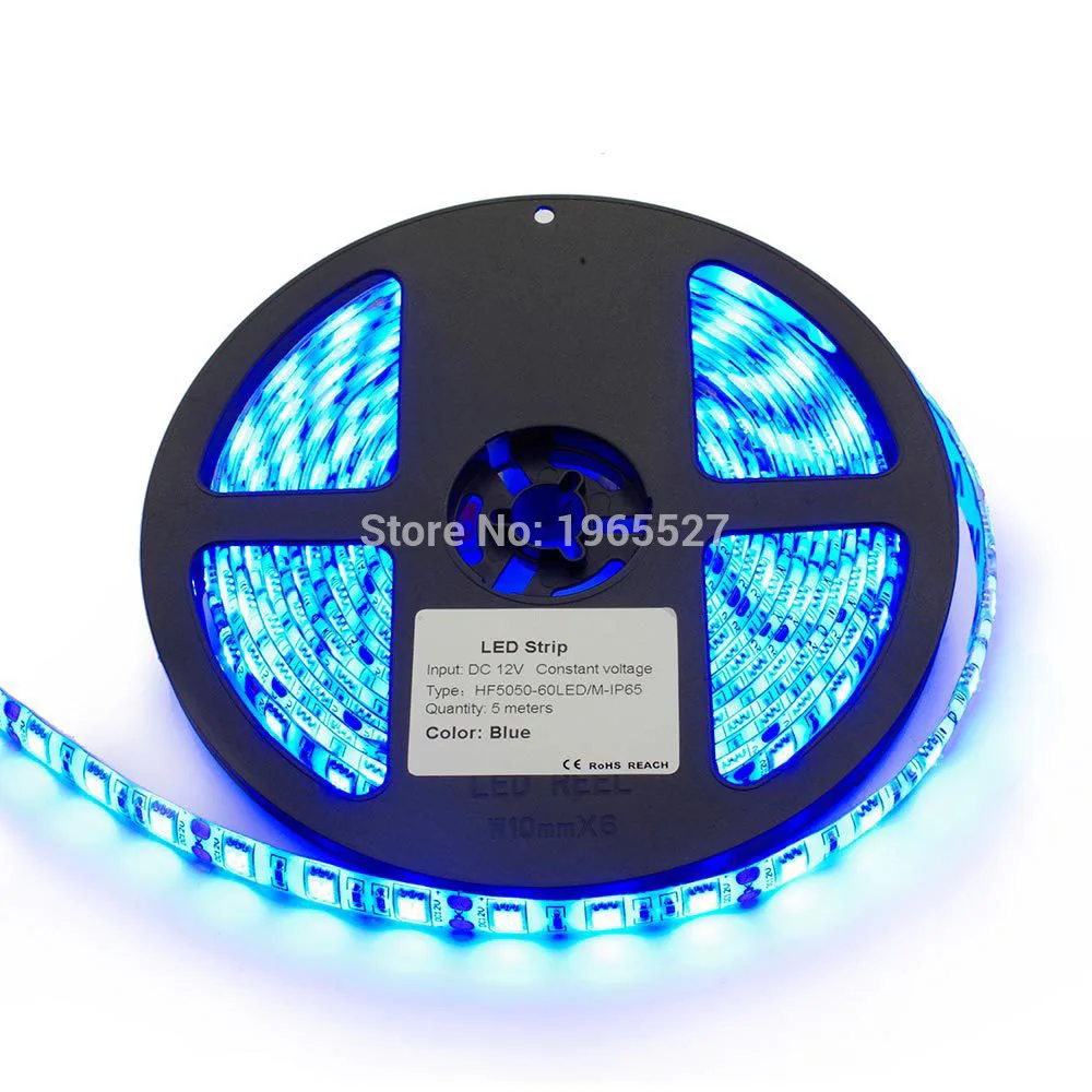 5m 5050 300 SMD IP65 Waterproof LED strip light,12V flexible 60led/m LED tape,Red / Green / Blue / Yellow/White /Warm White/ RGB