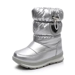 Ulknn Winters tiefel für Mädchen Jungen Kinder stiefel neue wasserdichte Botas Verdickung Schnee gold dunkelgrün 26 27 28 29 30 Größe