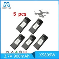 5pcs/lot VISUO TIANQU XS809W 3.7V 900mAh Rechargeable LiPo Battery FPV Quadcopter RC Drone Part Aircraft Helicopter Battery