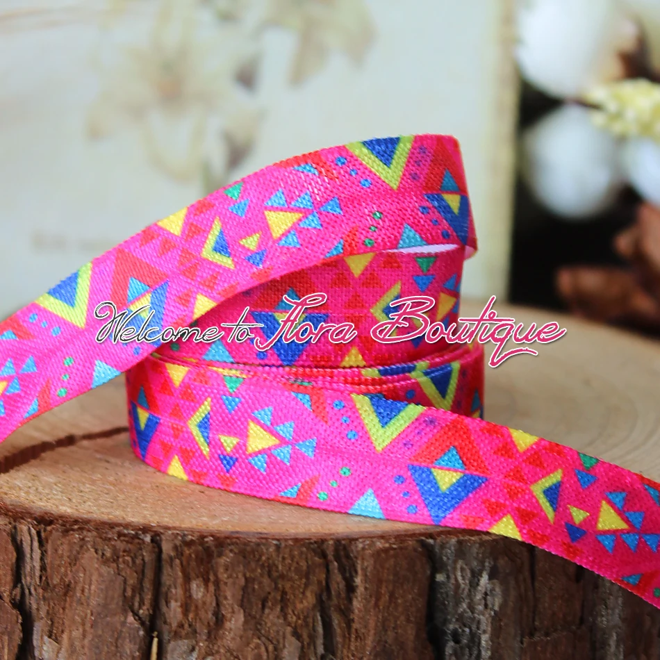 FLRA Elastic15mm fold over elastic Aztec printing elastic