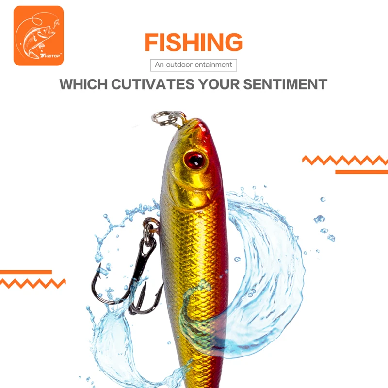 Thritop New Design TP026 Hard Bait 3D Eyes 8cm 8.5g 5 Colors Sharp Hook Pencil Fishing Fake Bait Lure Fishing Accessories image 3