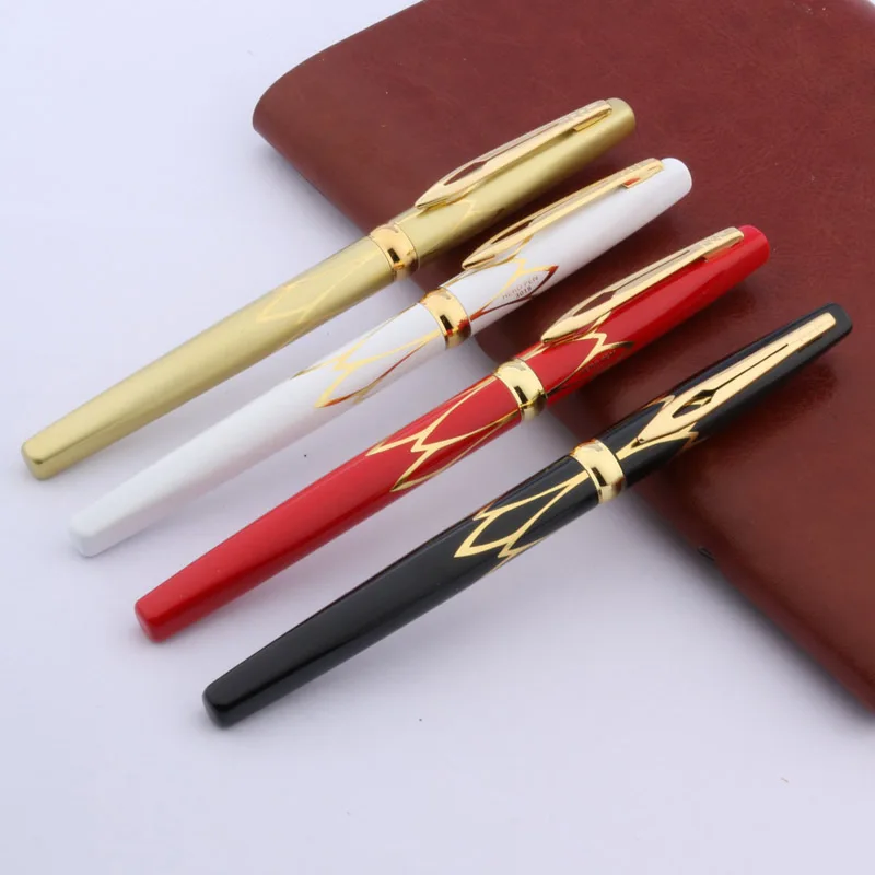 1pc new golden red black  Fine  Nib Fountain Pen School Office Writing Supplies