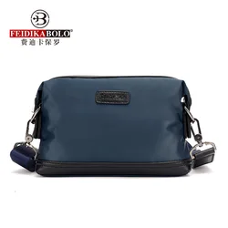 FEIDIKABOLO Canvas Stitching Men's Clutch Bag New Fashion Personality Multi-Function Large Capacity Casual Mobile Wallet