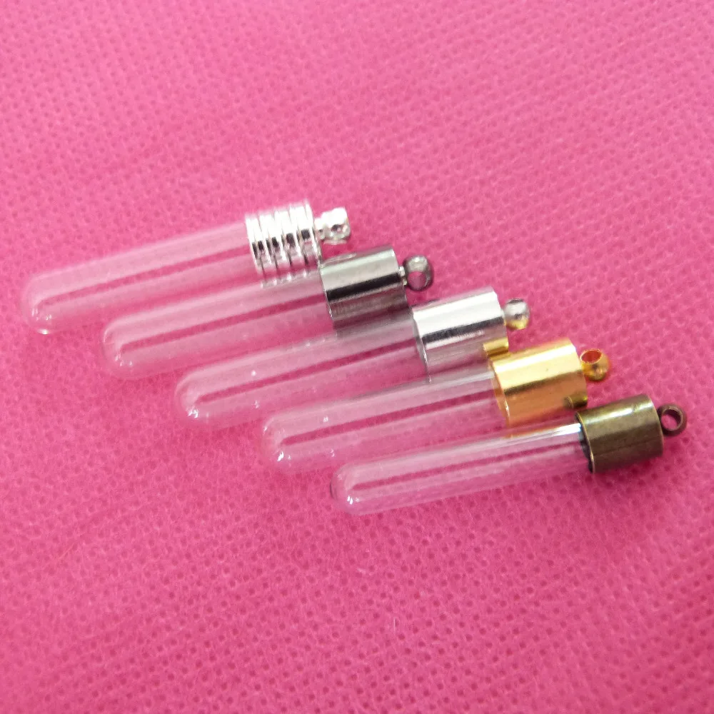 7colors option  100pcs/lot---6X30mm rice vial glass wishing bottle & rubber & meteal cap---