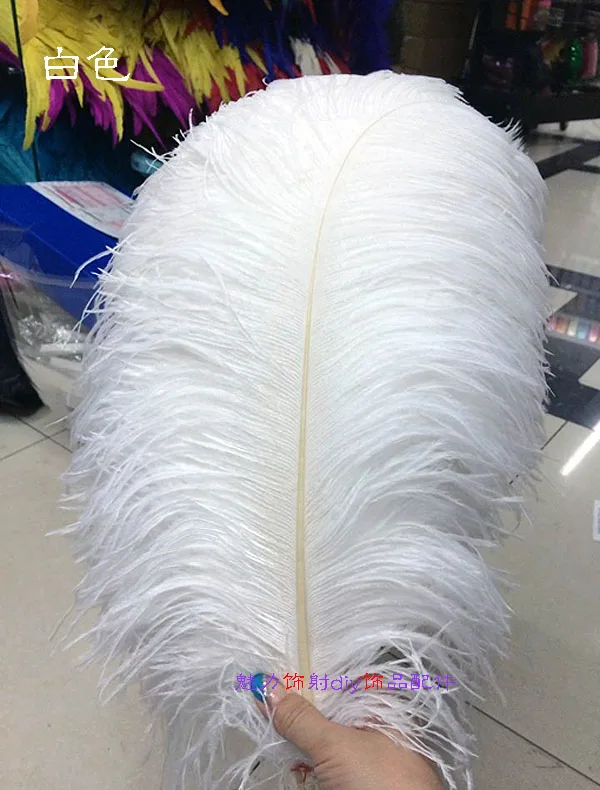 white ostrich feather 40-45 cm / 16 to 18 inches 10pcs ostrich plumage artware performing wedding decoration