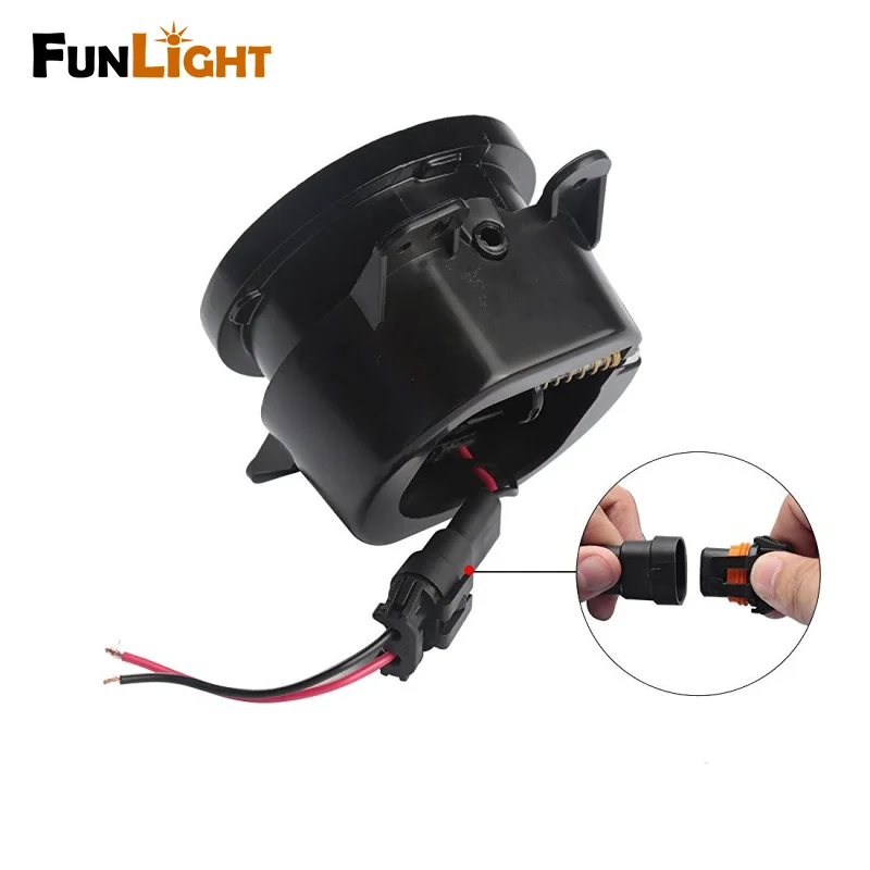 A Pair 4 inch Round Front  Yellow Fog Light /Driving light 30W 3000K LED Fog Headlight For Jeep Wrangler 2007-2016