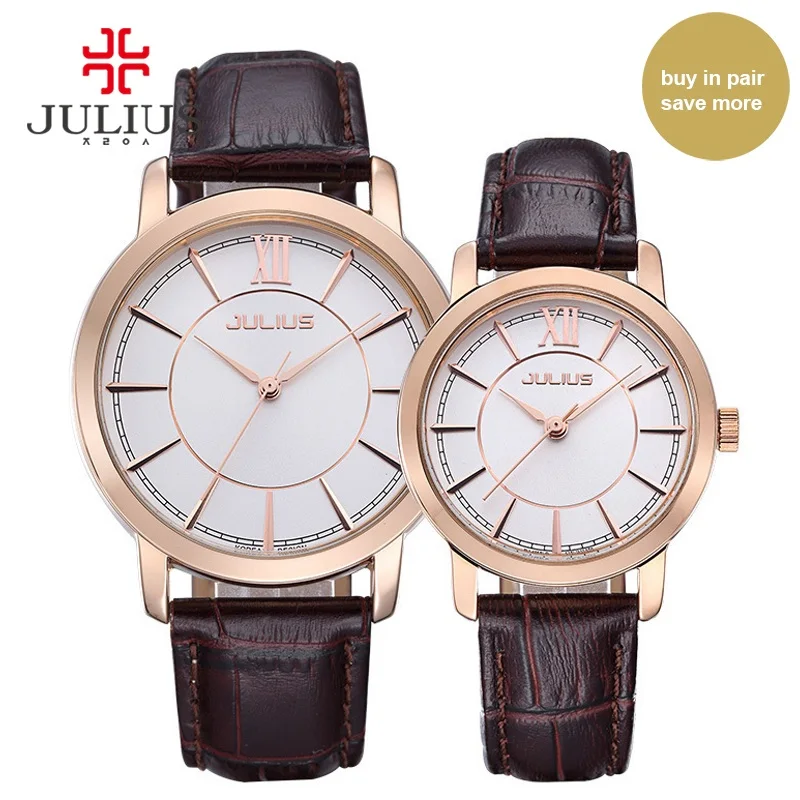 Julius Men Waterproof Watch Light Rose Gold Silver Montre Homme Men Business Clock Wach Hand Wrist Whatch Relogio Relojes JA-808