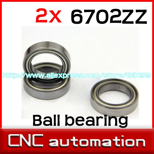 2pcs 6702ZZ thin wall deep groove radial ball bearings 6702 6702-2Z 15x21x4 mm radial shaft