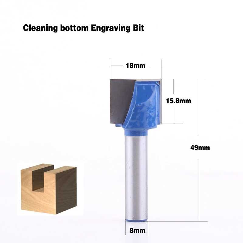 CHWJW 1 pz 8mm Pulizia del fondo Incisione Bit in metallo duro router bit Lavorazione Del Legno Utensili CNC fresa fresa per di legno