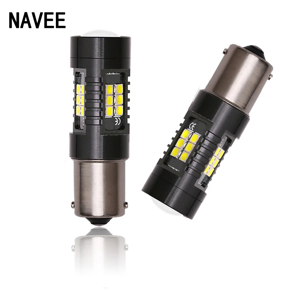 

2 pcs 21W LED Lights 1156 BA15S Super Bright Car Turn LED Lamps Signal Reverse 12V Automobiles R5W Light 3030 LEDs