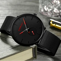 Crrju-reloj analógico de cuarzo para hombre, accesorio de pulsera de cuarzo resistente al agua con calendario, complemento Masculino deportivo de marca de lujo con diseño clásico y estilo informal, perfecto para negocios, disponible en color negro