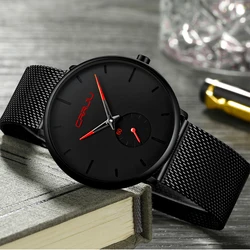 Crrju Fashion Black Men Watch Classic Casual Quartz Man Business Casual Sport Clock Unique Men Gift Wristwatch Relogio Masculino