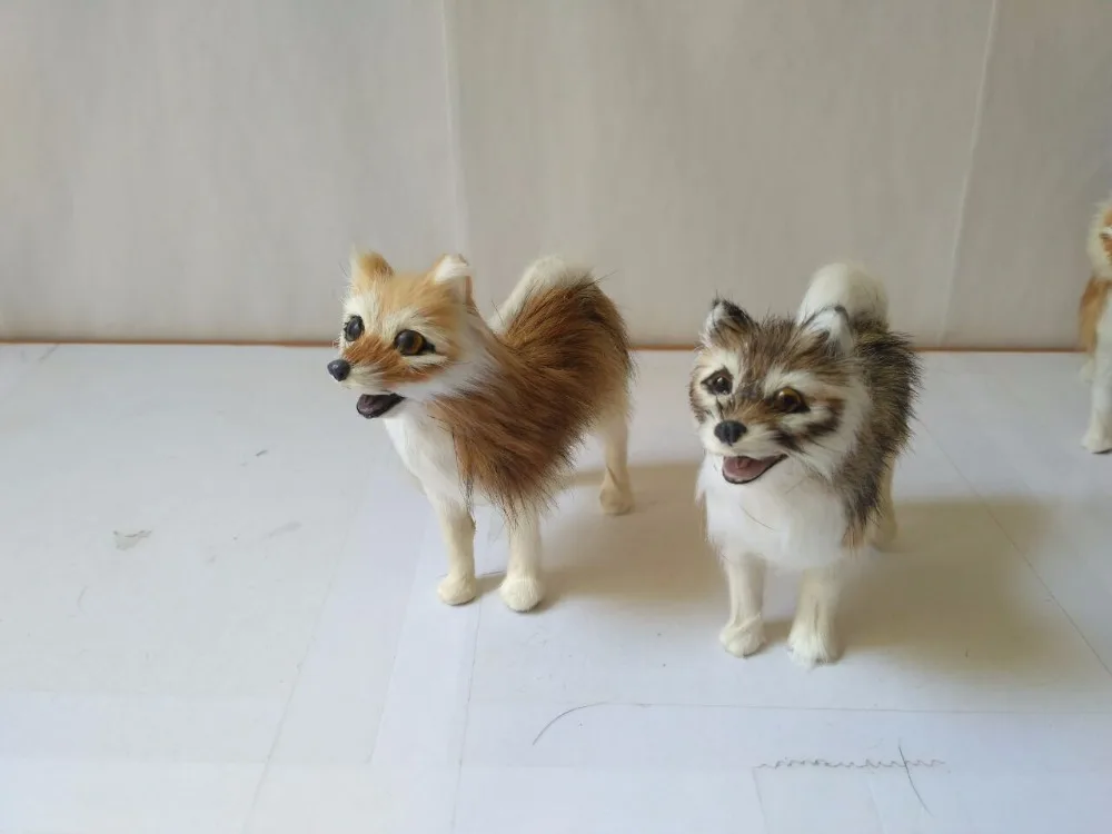 about 12x4x10cm simulation dogs one lot/2 pcs model polyethylene&furs wolfhound handicraft,decoration d2701