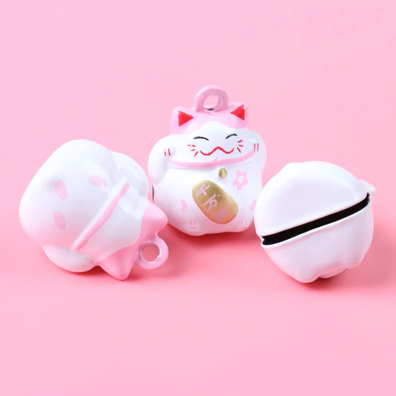Jingle Bells Mix Lucky Cat Iron Loose Beads Small for Party Christmas Tree Ornamen Decoration Home Accessories 1pcs 20x17mm