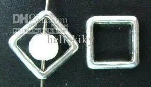 

600PCS Tibetan silver open square bead frame A5148