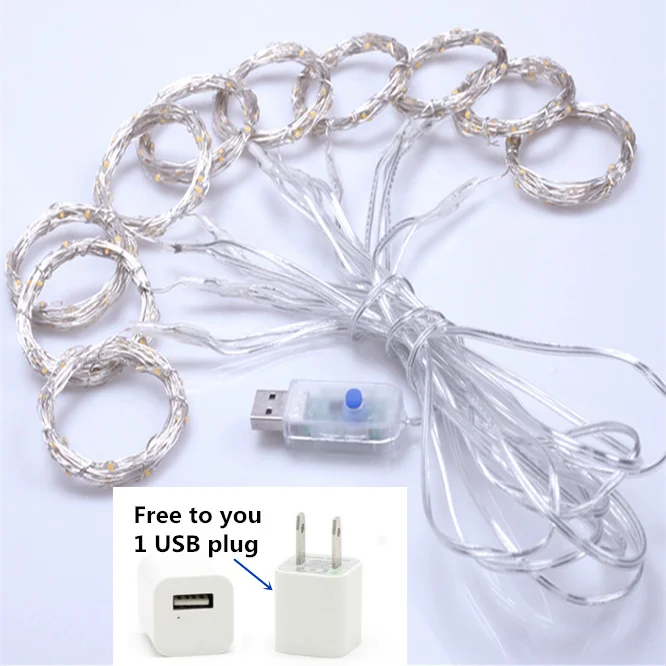 3x2m USB remote control Icicle String Lights christmas Fairy Lights Decoration Waterproof LED Copper Wire LED String lights