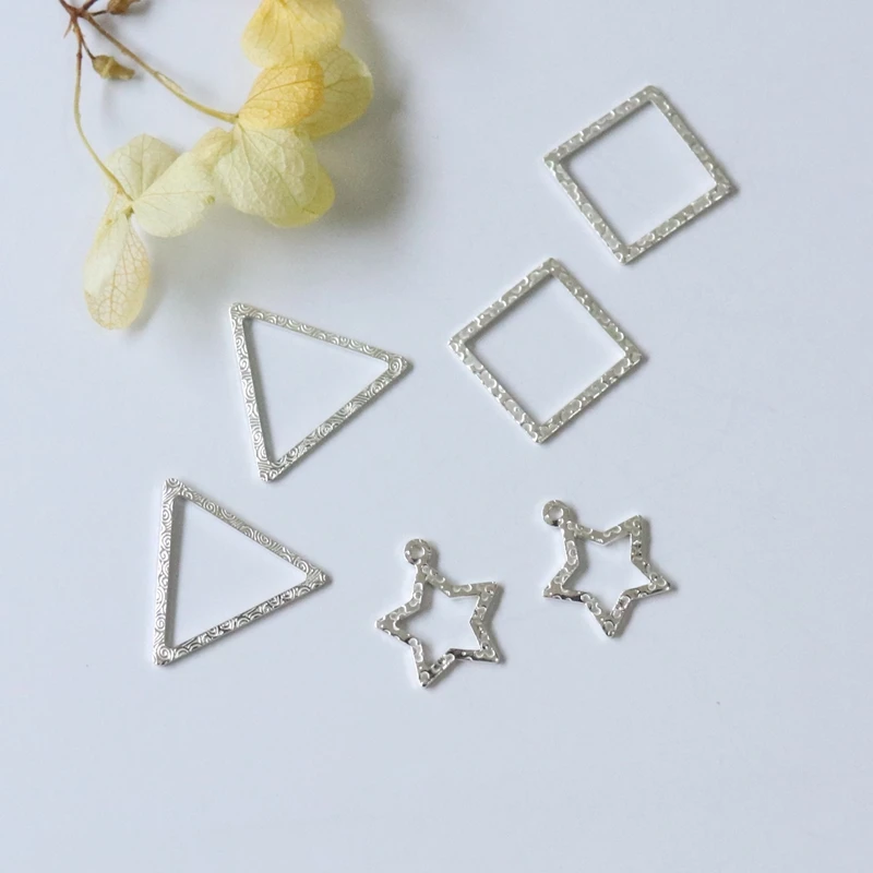 

" Fake One Penalty Ten " 12-18MM 20Pcs s925 Sterling Jewellery Geometric Charms Jewellery Beads Findings