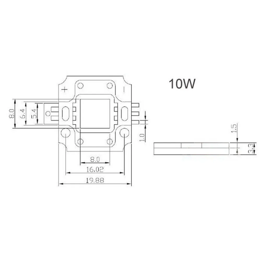 10pcs 10w High Power led Cool white/Neutral/Warm White/Blue/Royal Blue LED 3000k 10000k 20000k 30000k