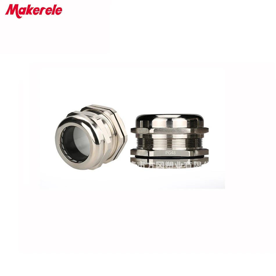 

2pcs/lots PG63 Nickel Brass Metal Waterproof Cable Glands Joints IP68 cable connector for 42-52mm cable