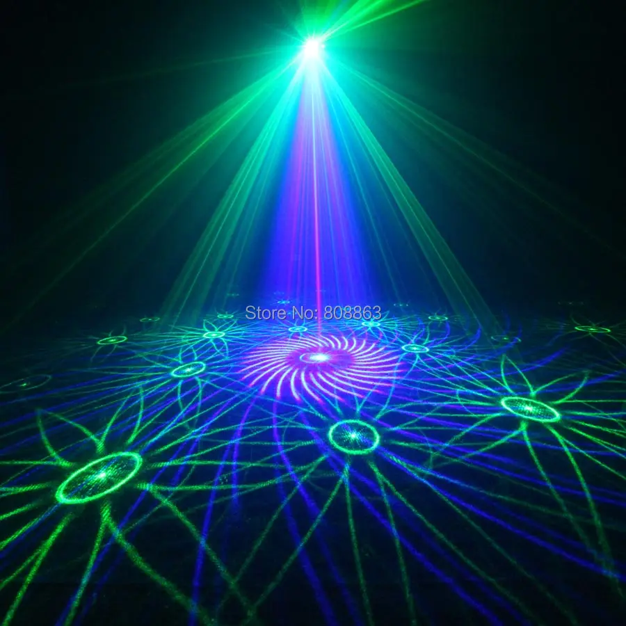 ESHINY Remote Mini Green Blue Laser 24 Patterns Projector Blue Led Bar DJ Dance Disco Family Party Lighting Light Show N6T194