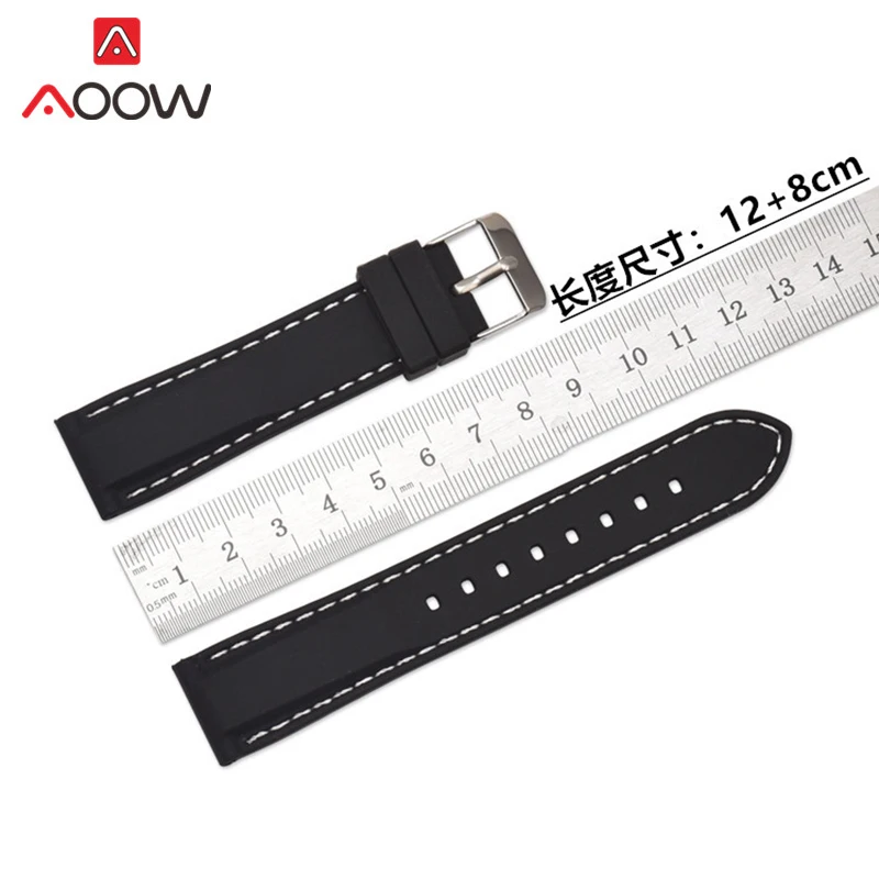 16mm 18mm 20mm 22mm 24mm Silicone Watchband Sport Waterproof Men Women Quick Release Bracelet Band Strap for Gear S3 Ticwatch