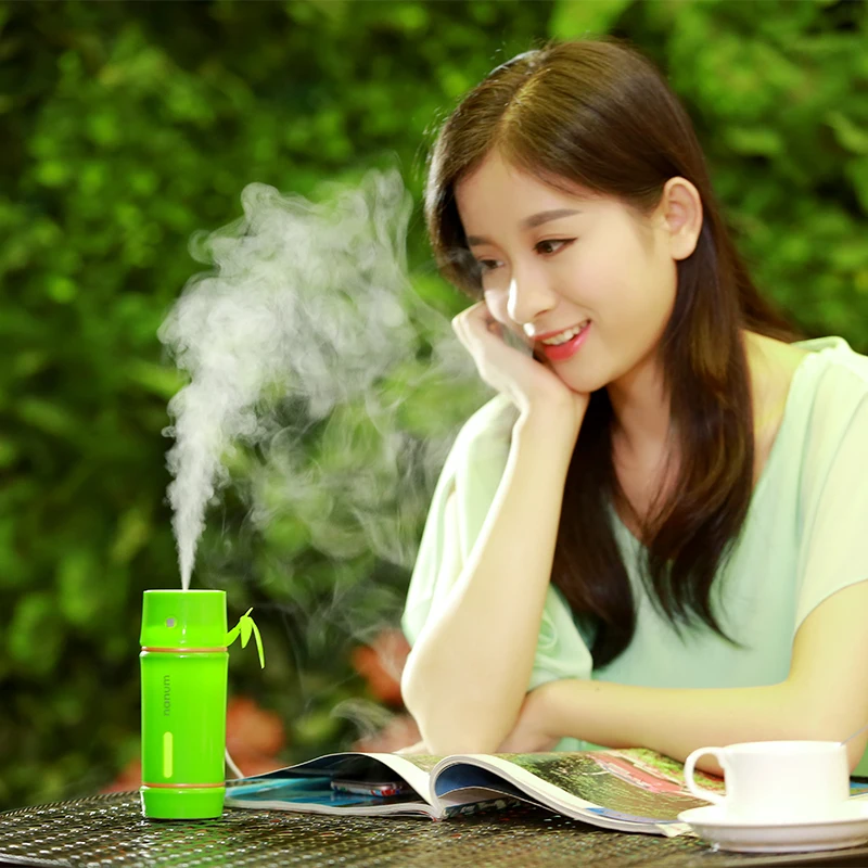 

2018 New Air Humidifier Creative Bamboo Style USB Ultrasonic Car Humidifier Led Light Essential Oil Aroma Diffuser