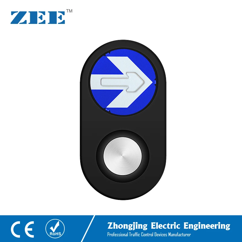 การจราจรคนเดินเท้า Push ปุ่ม Pedestrian Traffic Light LED การจราจรปุ่มลูกศรสีดำที่อยู่อาศัย