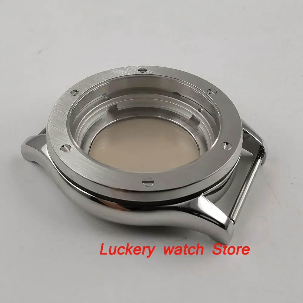 Parnis 42mm Polished Watch Case Sapphire Glass Suitable for NH35A Automatic Movement-BK26