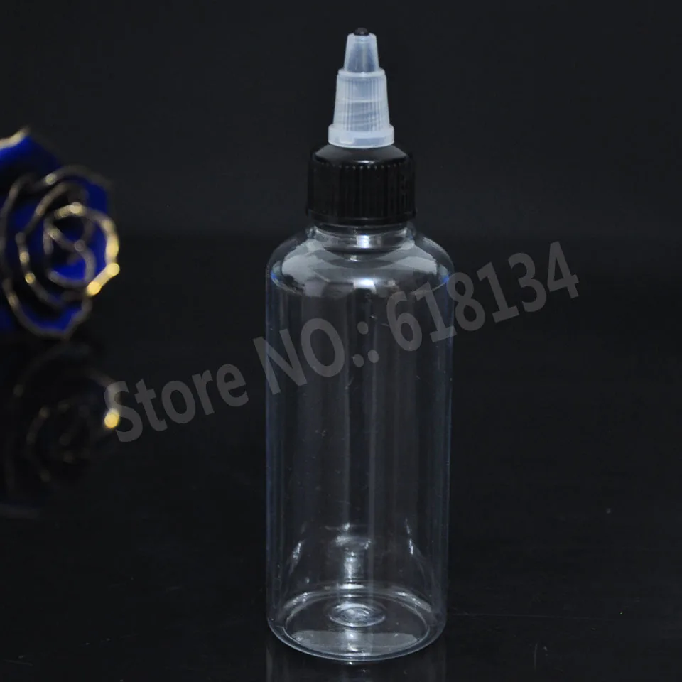 High quality 100ml PET bottle, refilling plastic bottle with childproof cap and twist off cap