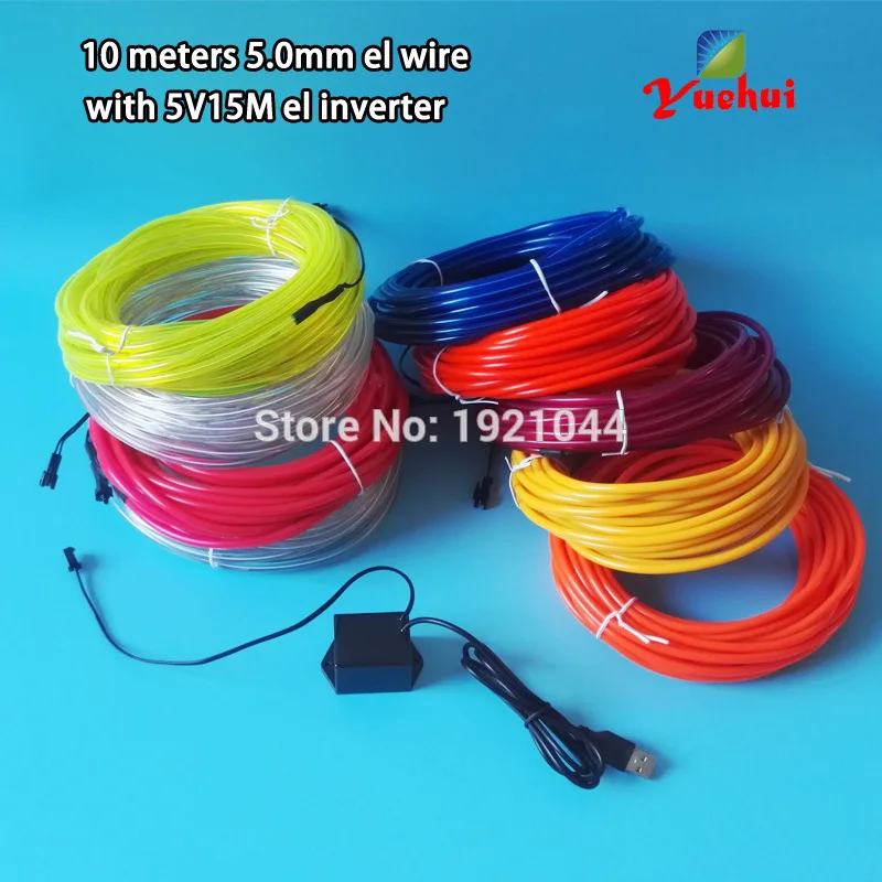 USB Powered Flexible EL Wire, 5V, 5.0mm, Garden, House, Wedding Decorative, Waterproof, neon, Glowing Light, LED Thread, Rope Tu