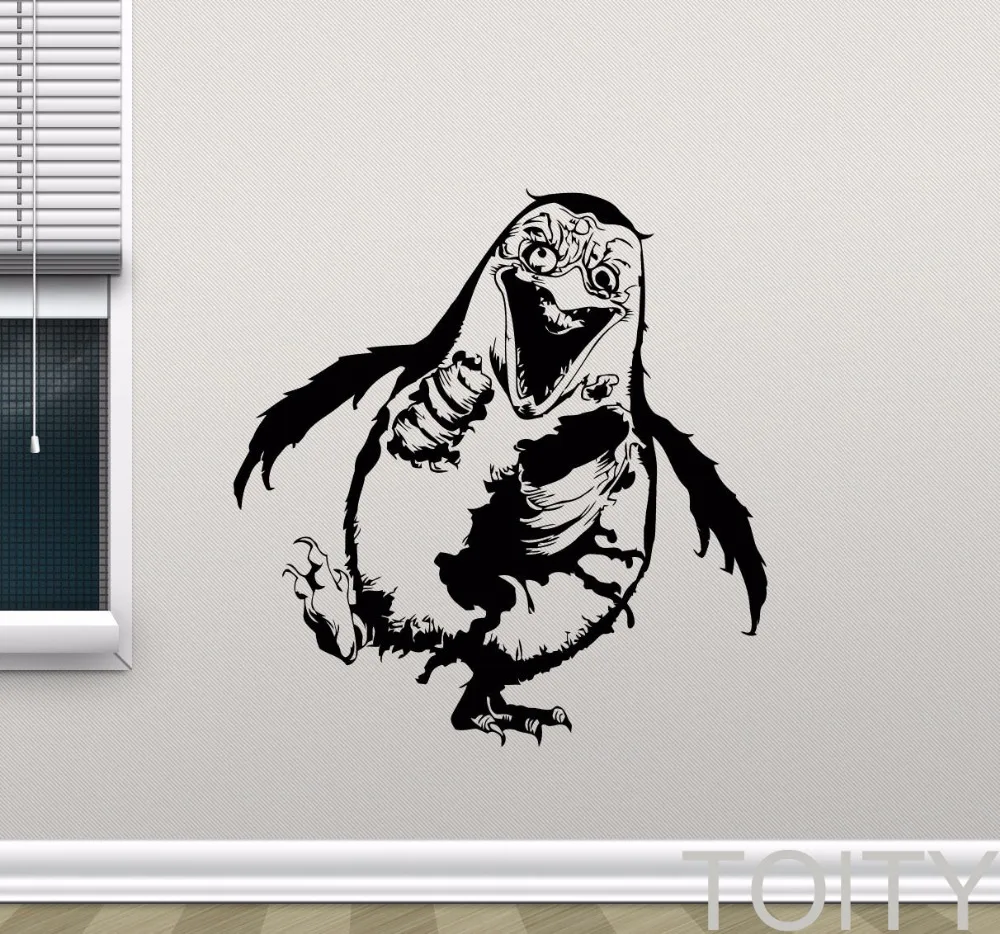 zombie-penguin-wall-sticker-walking-dead-vinyl-decal-dark-animal-horror-movie-poster-kids-room-nursery-art-decor-mural