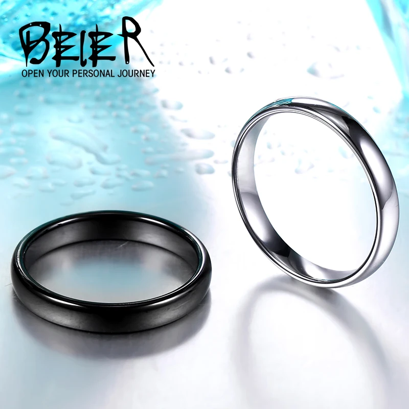 Beier 316L Stainless Steel Man's High Polished ring black/white/Blue/gold four colour  popular men Fashion Jewelry LLBR-R051R