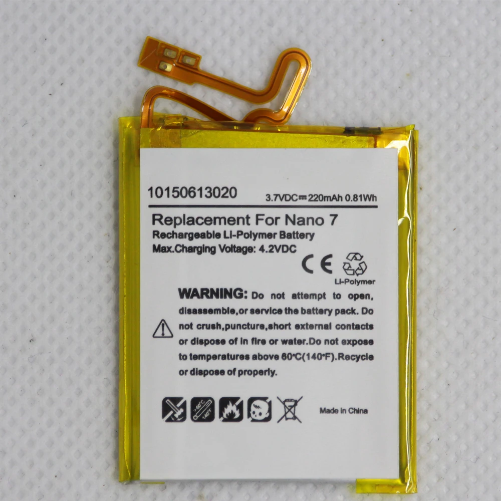 

5pcs/lot Battery For iPod Nnao7 Battery Replacement 220mAh For iPod Nano 7 7th 7 Gen Internal Li-ion Polymer Battery