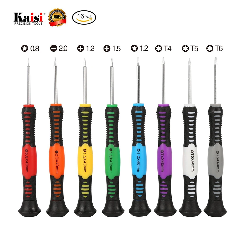 Kaisi Precision 16 in 1 Screwdriver Set Mobile Phone Repair Opening Tools Screwdrivers Set Kit For iPhone  Laptops Cellphone