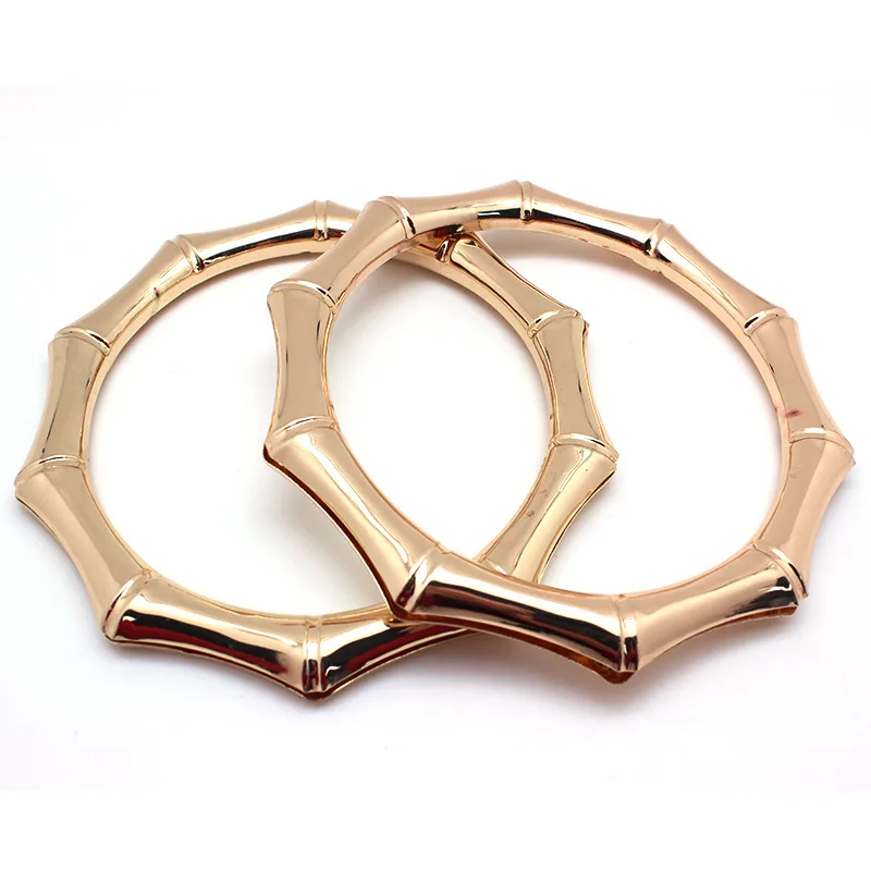 11cm metal bag handle bamboo joints imitation ring DIY purse handbag hardware