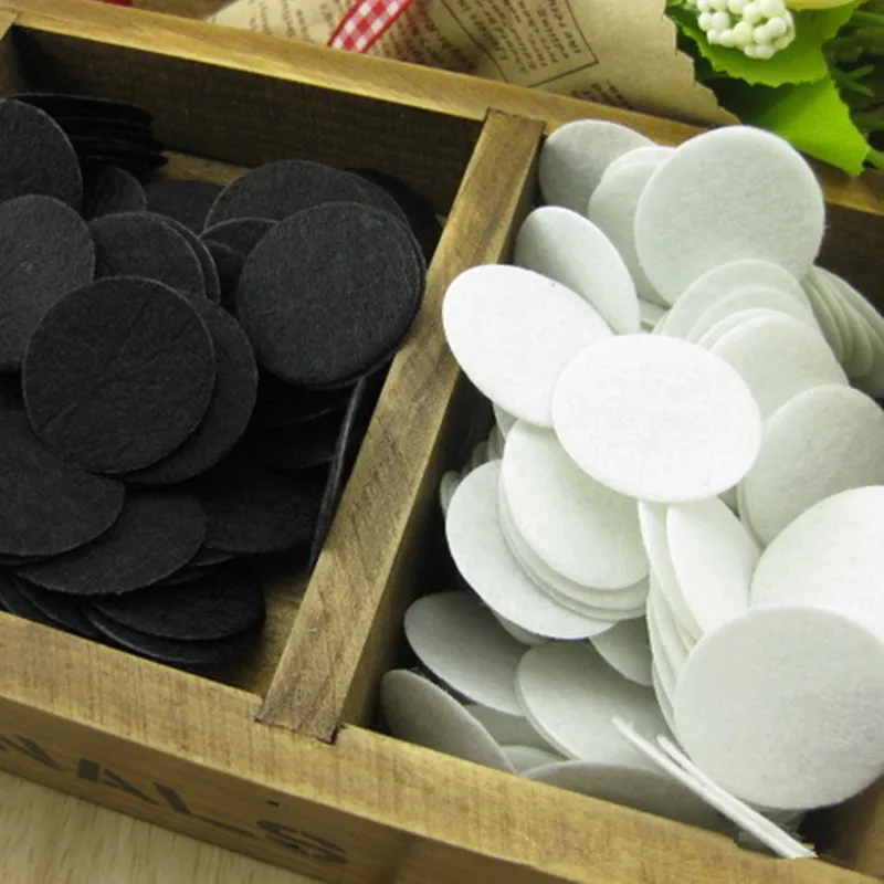 300pcs/lot White/Black 25mm Felt Circle Die Cut Appliques DIY Appliques Clothing decoration Scrapbook