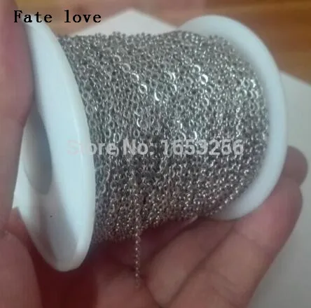 50meter/ Roll  2mm wide Stainless Steel Flattened Link Chain Jewelry Finding /Marking Chain soldering