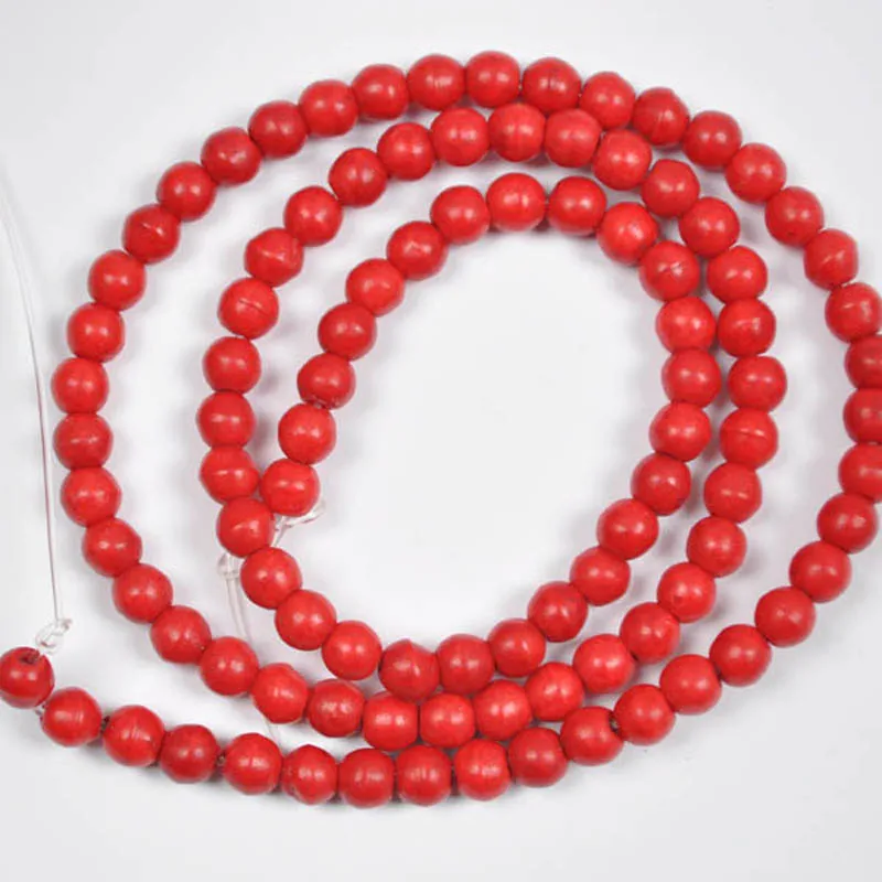 4MM,6MM,8MM,10MM Red Turquoise Round Loose Beads Strand 16 Inch Jewelry Making For Woman Gift