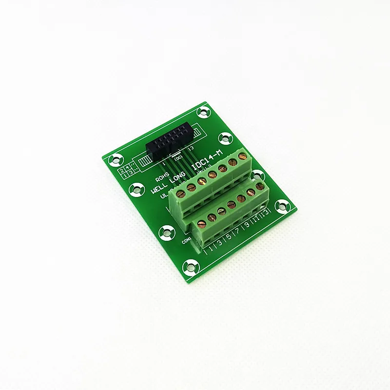 IDC14 2x7 Pins 2.54mm Female Header Breakout Board, Terminal Block, Connector.