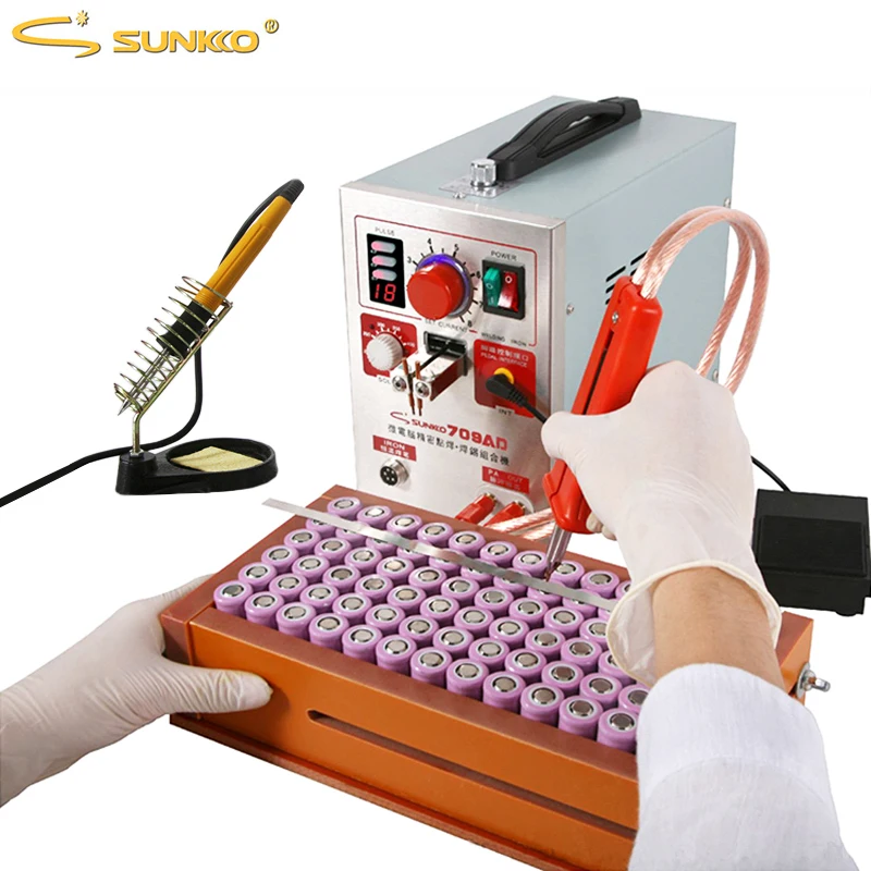 

SUNKKO 709AD Spot Welder High Power Pulse Battery Spot Welding LCD Digital Display For 18650 Battery Pack Soldering Weld Machine