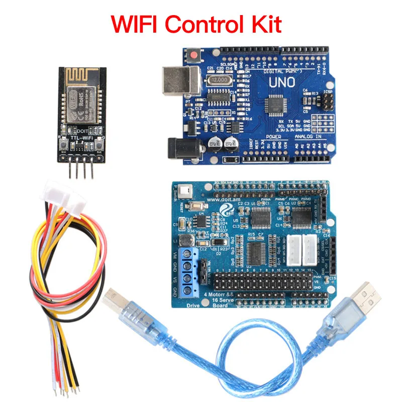 Bluetooth WiFi Handle Controller Kit for Arduino Robot Arm Gripper Tank Car Chassis DIY STEM Kit