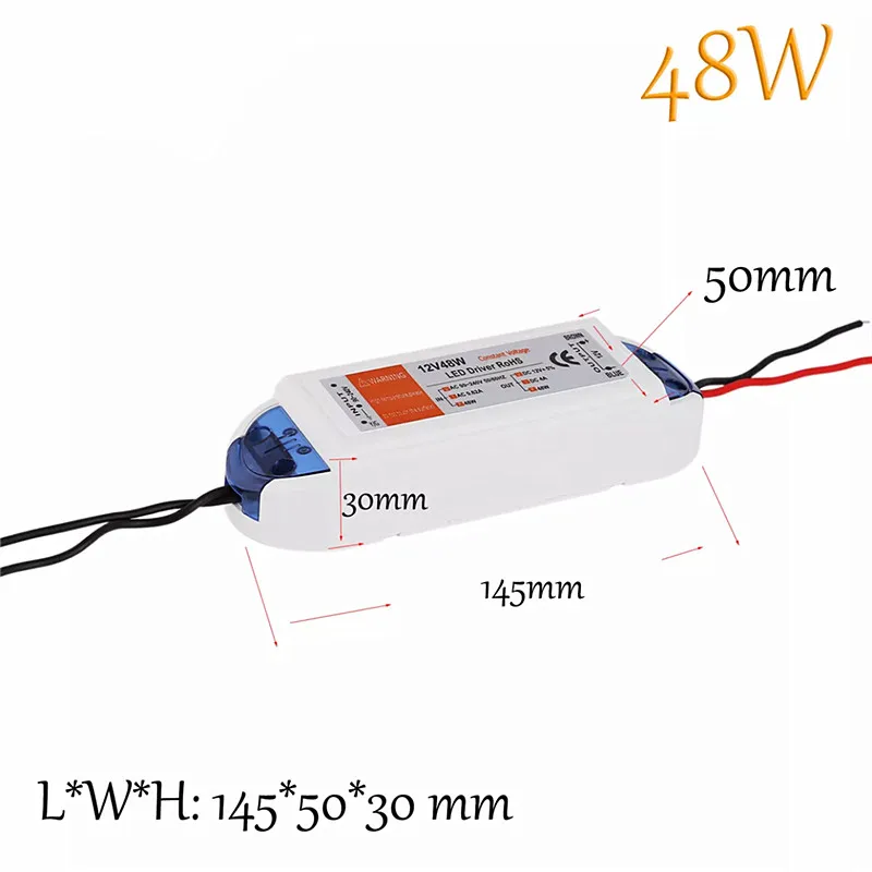 DC12V Power Supply Led Driver 18W/28W/48W/72W/100W LED Adapter Lighting Transformer Switch for LED Strip ceiling Light bulb