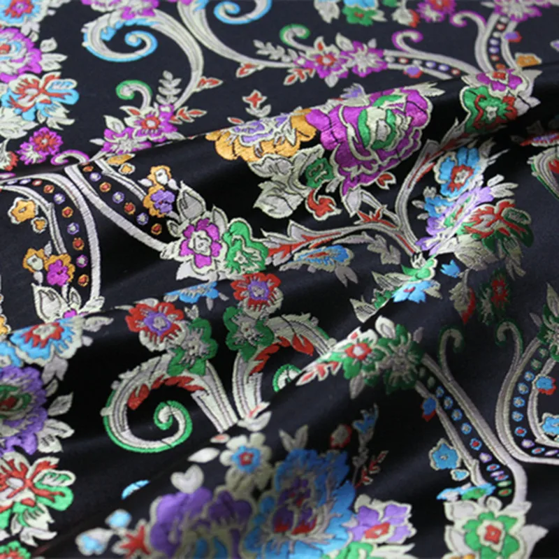 CF559 Chinese Florals Jacquard Cheongsam Silk Fabric for Women Dress, 5Colors,Home Textiles,DIY Sewing Materials