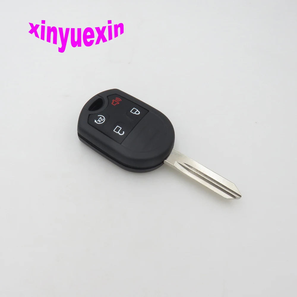 

Xinyuexin Key Blade Uncut Transponder Chip Key Shell FOB Case For Ford Flex F150 F250 F350 F450 4 Buttons Replacement Key Shell