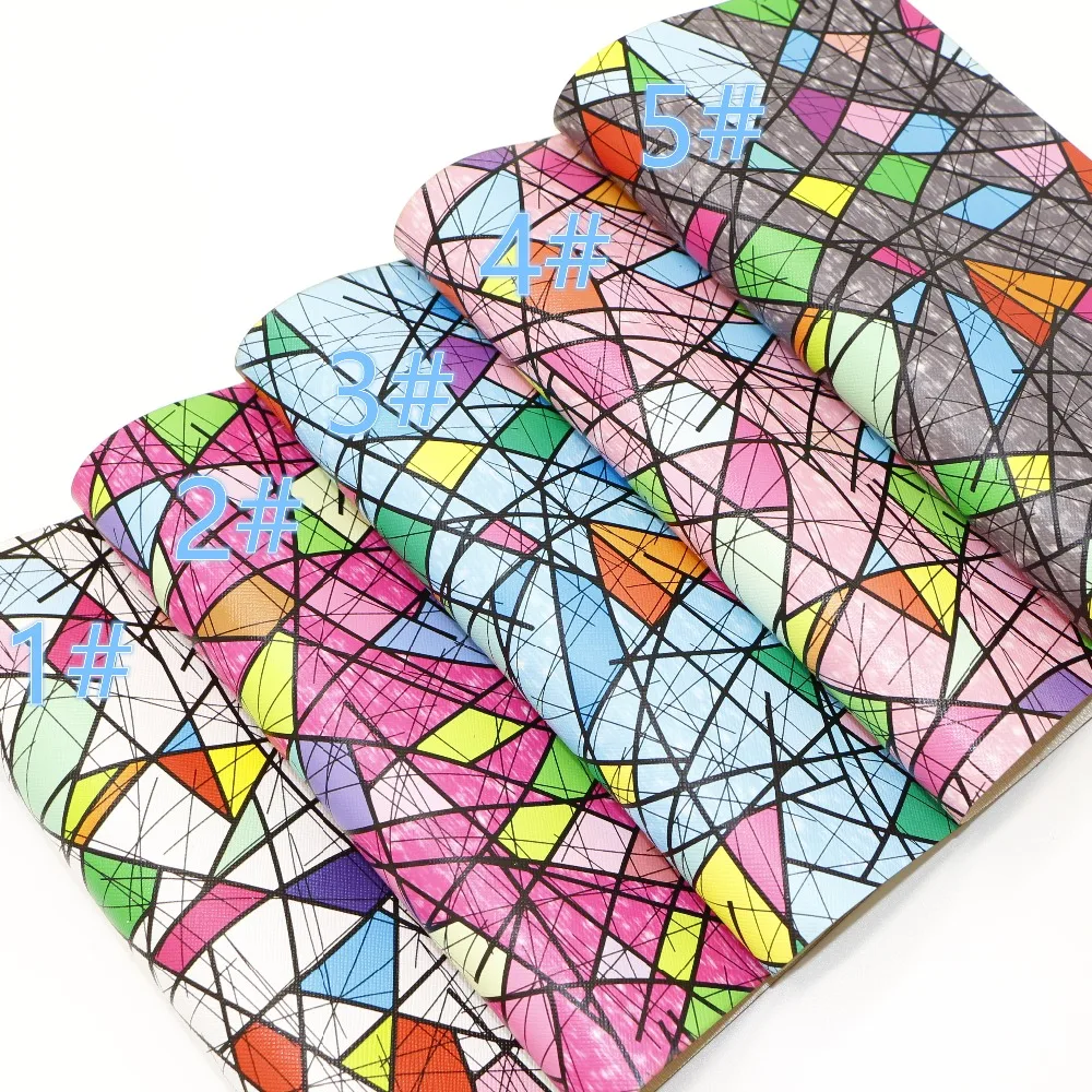 5 sztuk-20x2 2CM DIY do włosów materiał łuk kolorowe linie syntetycznej PU ze sztucznej skóry