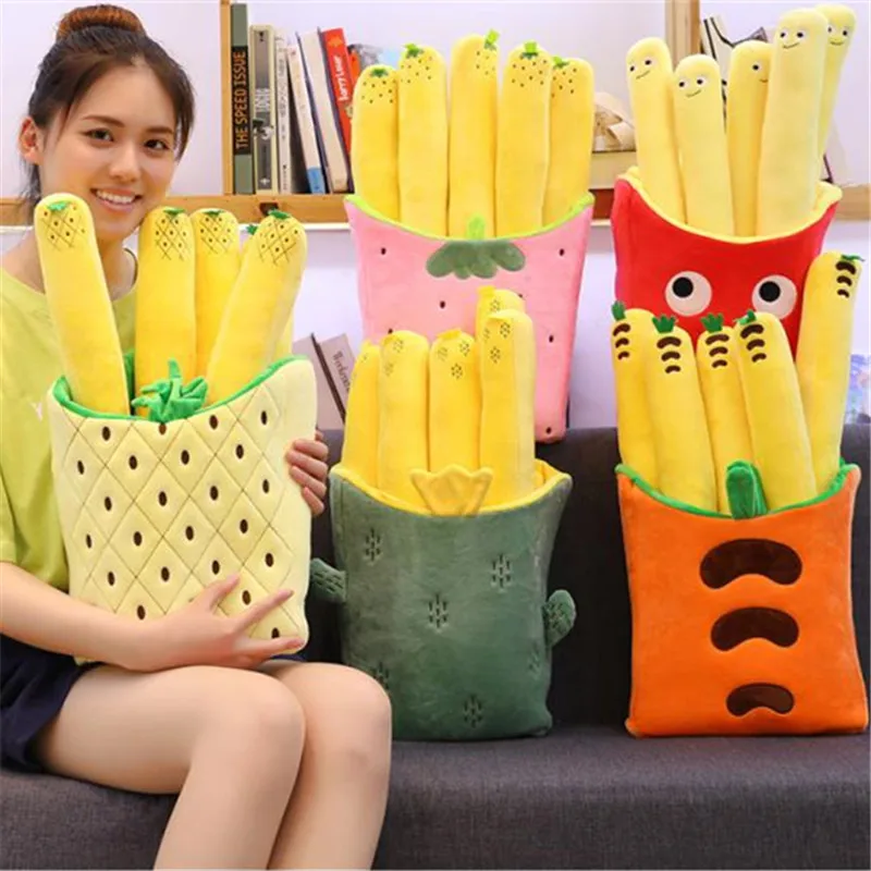 

Fruit fries stuffed pillow soft plush toy office cushion pillow air conditioning nap pillows men women birthday gift