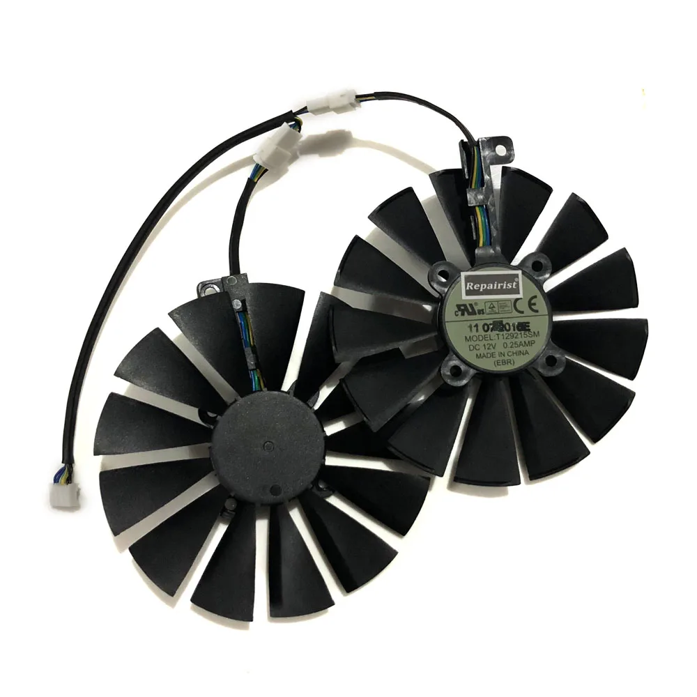 2 Pz/set GPU Cooler,T129215SM,Ventilatore per schede grafiche,per ASUS ROG-POSEIDON-GTX 1080Ti-P11G-GAMING,per ASUS CERBERUS GTX1070TI A8G GDDR5,per ASUS ROG STRIX-GTX 1050Ti-O4G-GAMING