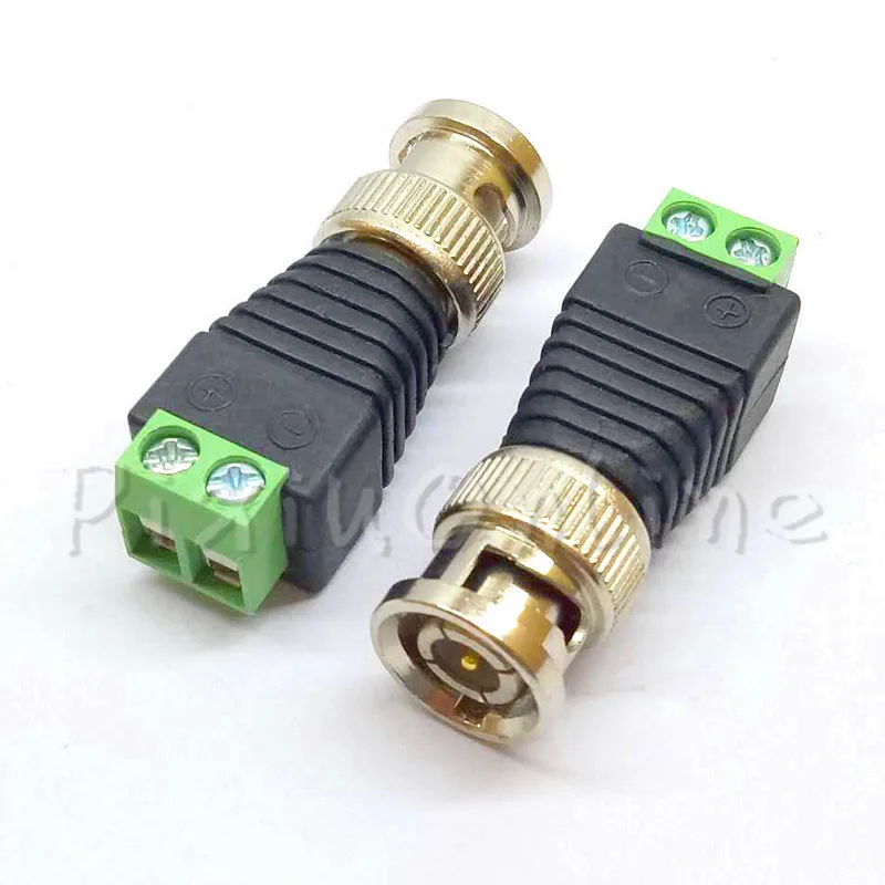 5PCS ST138b BNC Male Connectors Jack Video Balun AV Screw Terminal Coaxial Coax Cat5 CCTV Camera BNC Adapter Tools